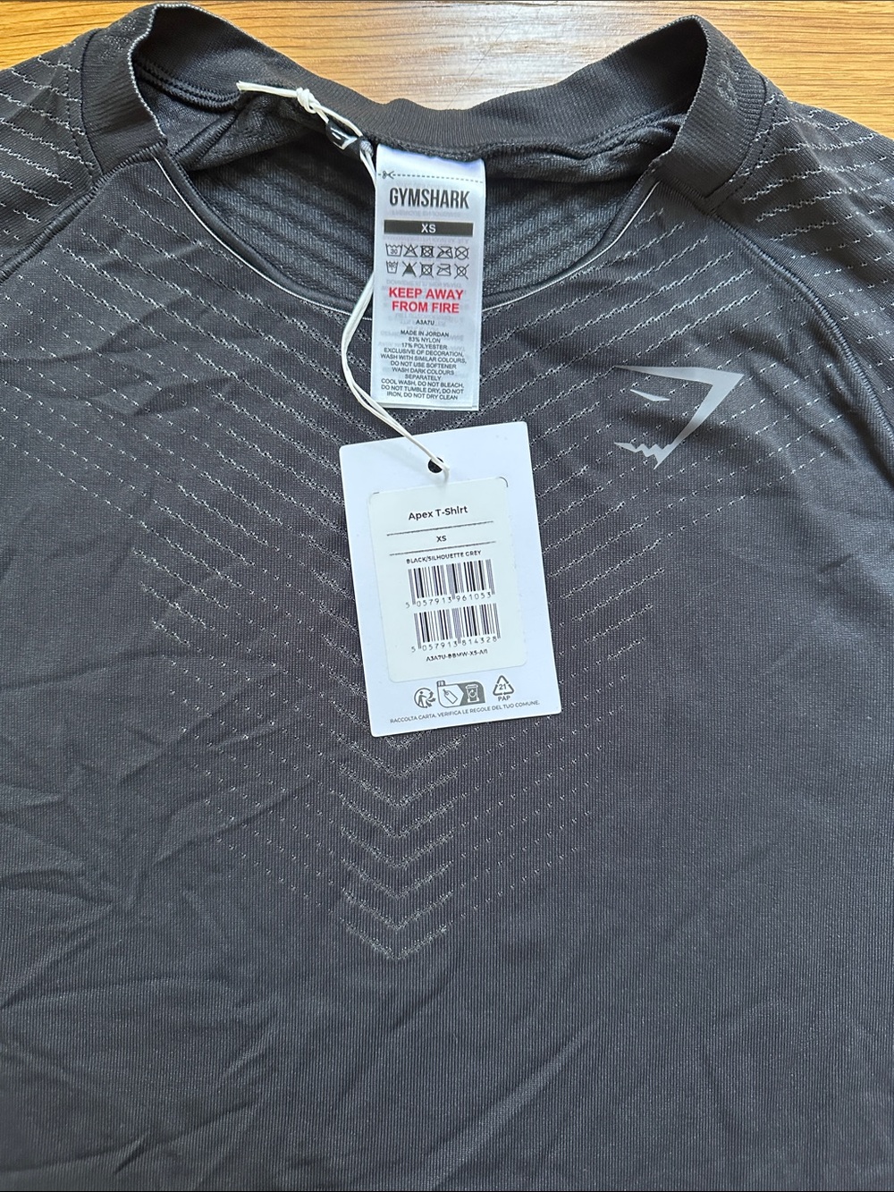 Gymshark Black Apex Short-Sleeve Performance Tee nwt size XS black tee shirt